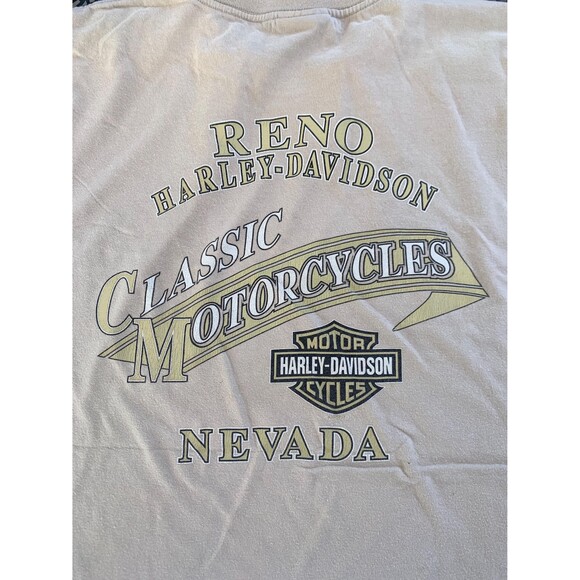 Vintage Y2K Harley Davidson Reno Nevada cream and black streetwear tee Size L - Picture 8 of 9